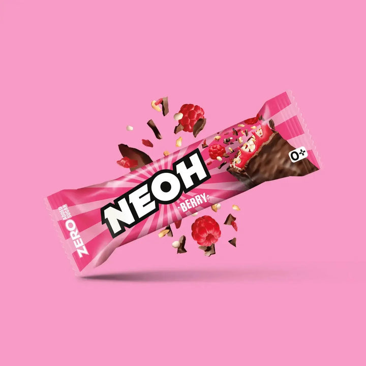 NEOH Berry Riegel: 12x Berry Bar Schokoriegel ohne Zucker, beerig, 10+2 Sparpack (3 g anrechenbare KH* je Riegel)
