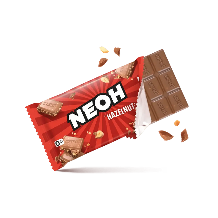 NEOH Hazelnut Chocolate, keto chocolate and sugar-free low-carb chocolate (3 g countable carbs* per bar)