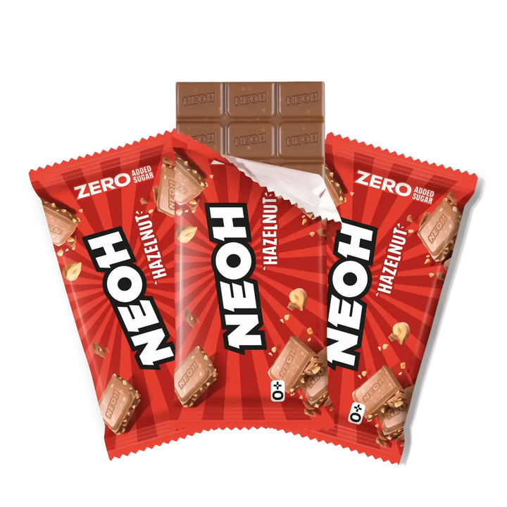 NEOH Hazelnut Chocolate, keto chocolate and sugar-free low-carb chocolate (3 g countable carbs* per bar)