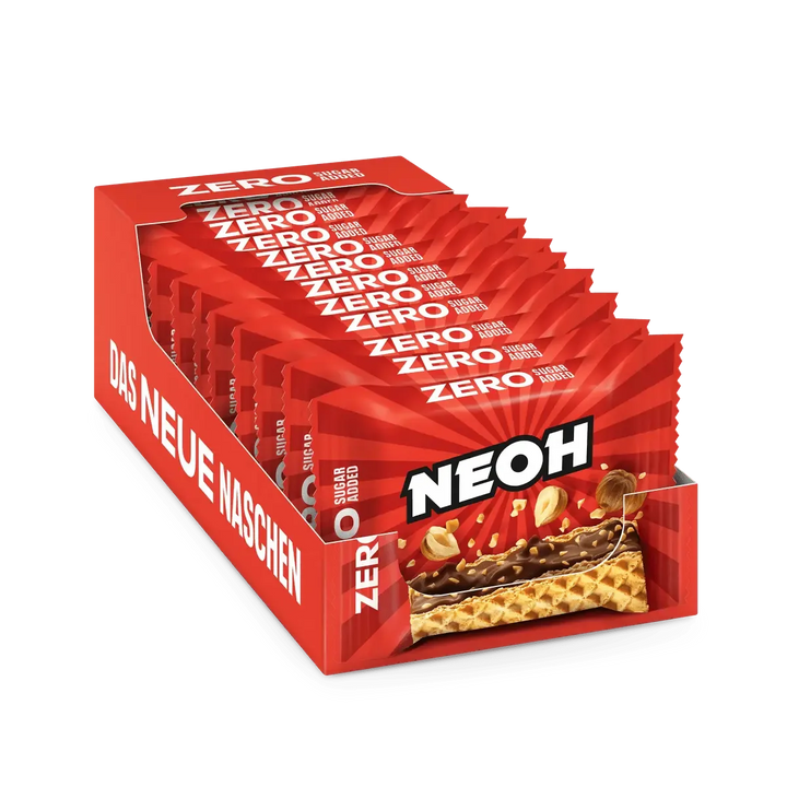 NEOH Waffel: NEOH Hazelnut Crunch, 12x Haselnuss-Waffel ohne Zucker, 10+2 gratis (3 g anrechenbare KH* je Waffel)