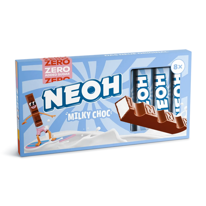 NEOH MILKY CHOC barre : 8x barres de chocolat au lait sans sucre (1,6 g de glucides comptabilisables* par barre)