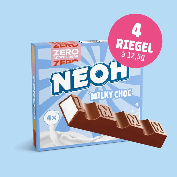 NEOH MILKY CHOC barre : 8x barres de chocolat au lait sans sucre (1,6 g de glucides comptabilisables* par barre)