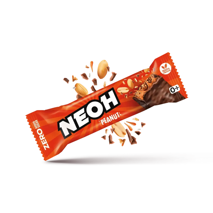 NEOH Chocolate Peanut Bar: 12x sugar-free vegan bars, 10+2 value pack (3.6 g countable carbs* per bar)